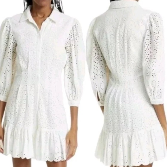 Veronica Beard Dresses & Skirts - Veronica Beard White Eyelet Mini Dress